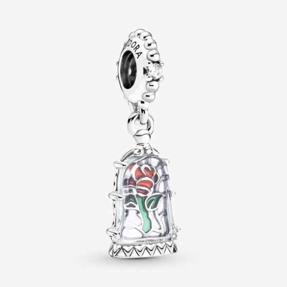 Disney Frumusețea și Bestia Trandafir Fermecat Dangle Charm Pandora România