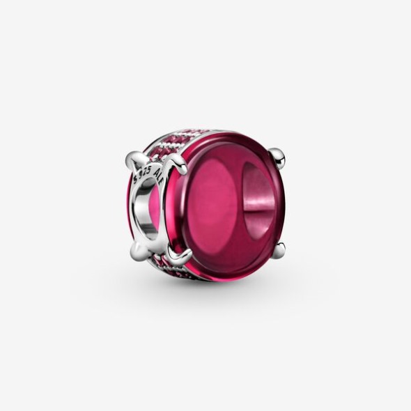 Charm Cabochon Oval Trandafir Fucsia-sale Finala Pandora România Argint Sterling