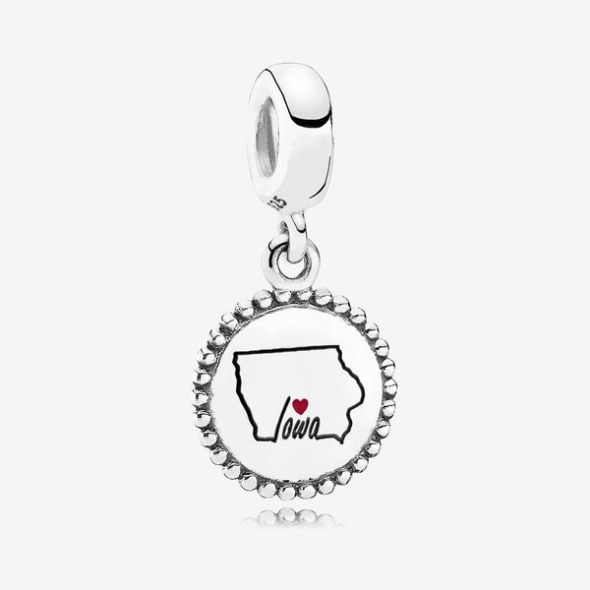Iowa State Heart Dangle Charm Mixed Email Pandora România