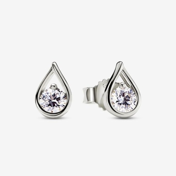 Cercei Cu Diamante De 0,50 Ct Din Aur Alb Pandora România Brilliance Lab-created
