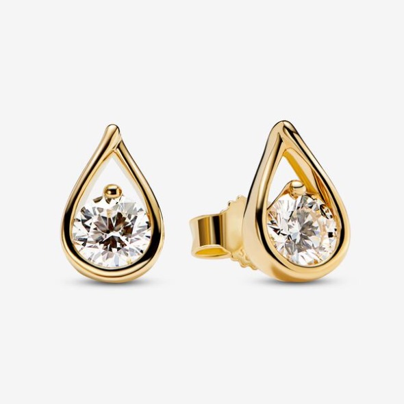 Cercei De Aur Pandora România Brilliance Lab-created 1.00ct Tw Diamante