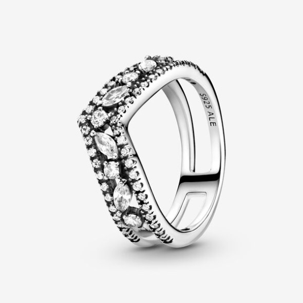 Inel Marquise Sclipitor Dublu Cu Braț Pandora România Argint Sterling