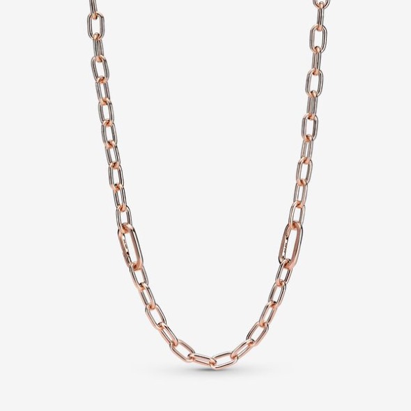 Pandora România Me Link Chain Necklace Placat Cu Aur Roz