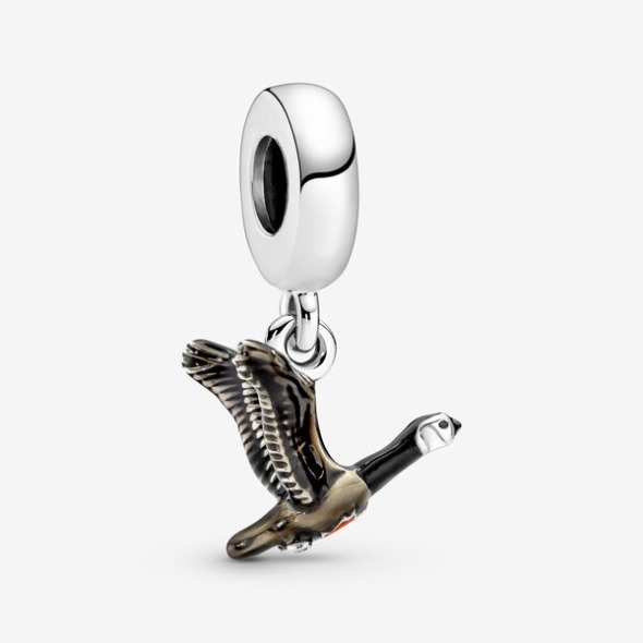 Canadian Goose Maple Leaf Dangle Charm Pandora România