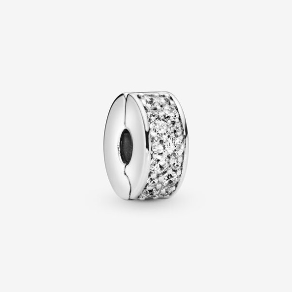 Breloc Clip Pave Transparent Pandora România Argint Sterling