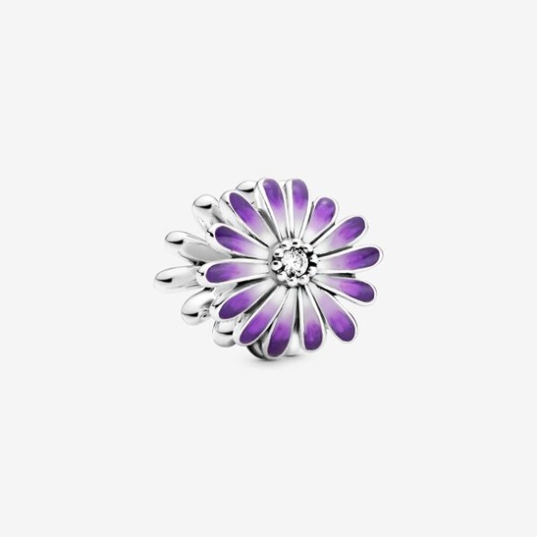 Purple Daisy Charm Pandora România Sterling Silver