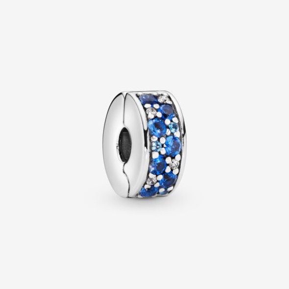 Blue Pave Clip Charm Pandora România