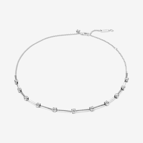 Sparkling Pave Collier Bars Necklace Pandora România
