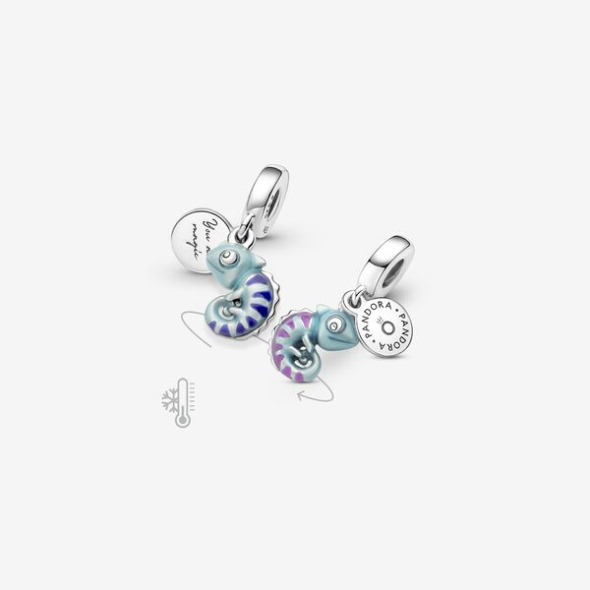 Colour-changer Chameleon Dangle Charm Pandora România