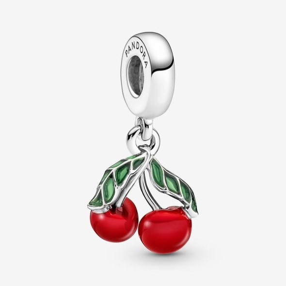 Asymmetrical Cherry Fruit Dangle Charm Pandora România