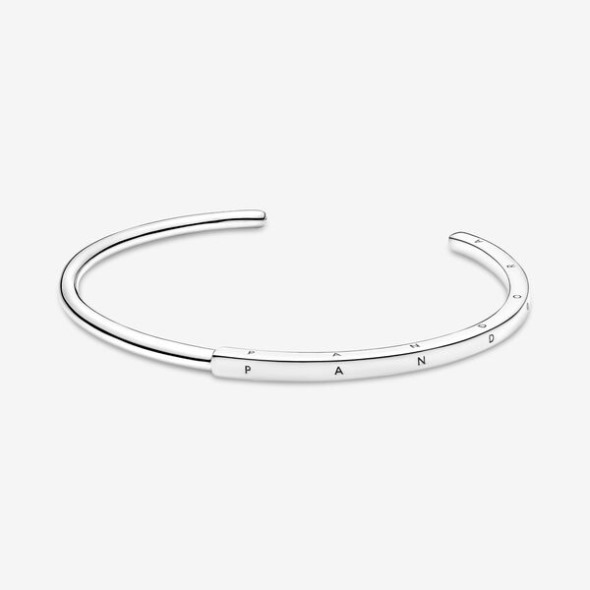 Pandora România Signature I-d Open Bangle Sterling Silver