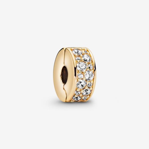 Charm Clip Pave Clar Pandora România Placat Cu Aur