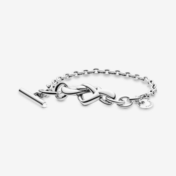 Knotted Heart T-bar Bracelet Pandora România
