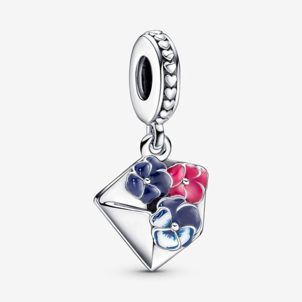 Pansy Flower Plic Dangle Charm Pandora România