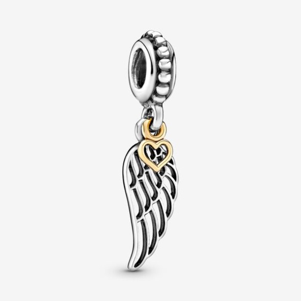 Aripi De înger și Inimă Dangle Charm Pandora România