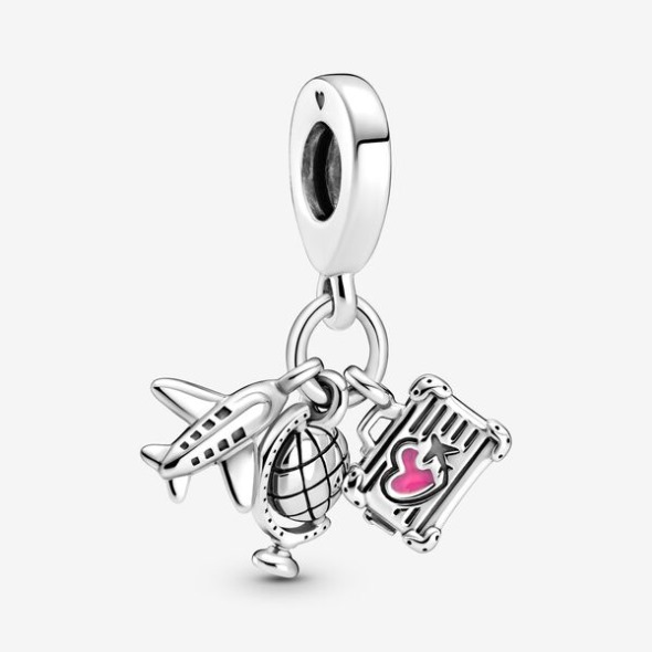 Avion Glob Valiză Dangle Charm Pandora România Sterling Silver