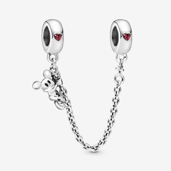 Disney Climbing Mickey Safety Chain Red Cz Pandora România