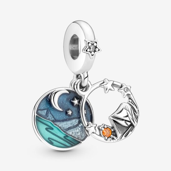 Camping Night Sky Double Dangle Charm Pandora România