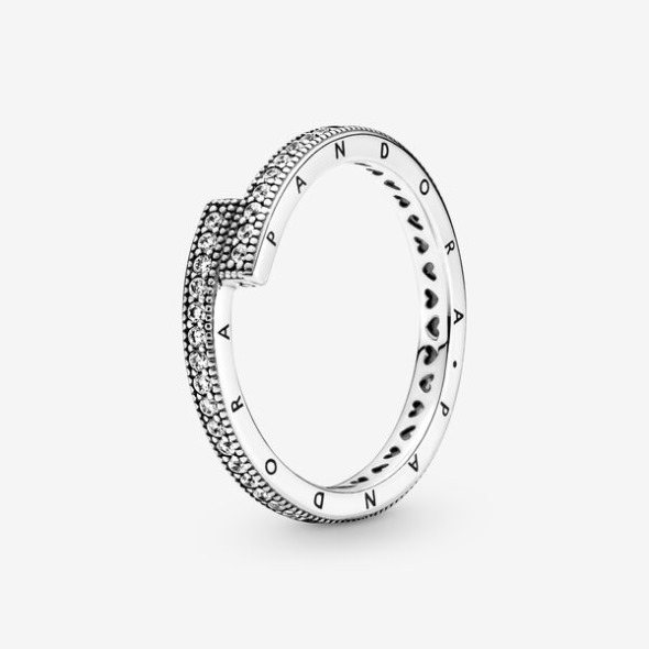 Sparkling Overlapping Ring Pandora România Sterling Silver