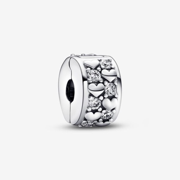 Infinite Hearts Sparkling Clip Charm Pandora România