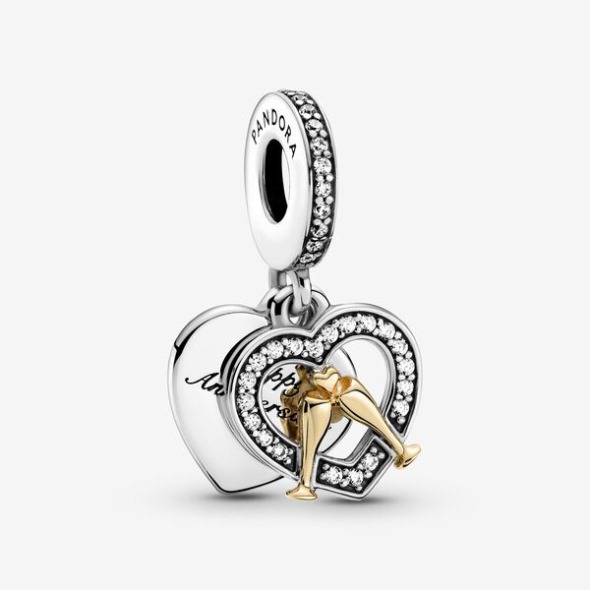 Bicolor Happy Anniversary Dangle Charm Pandora România
