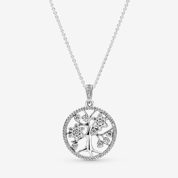 Pandora România Sparkling Family Tree Necklace