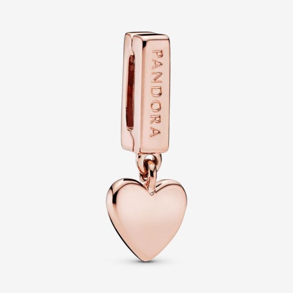 Breloc Clip Inima Pandora Romania Placat Cu Aur Roz
