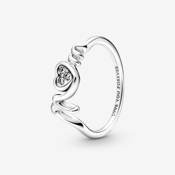 Mom Pave Heart Ring Pandora România