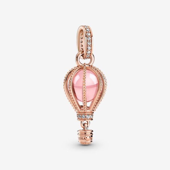 Balon Cu Aer Cald Roz Strălucitor Dangle Charm Pandora România