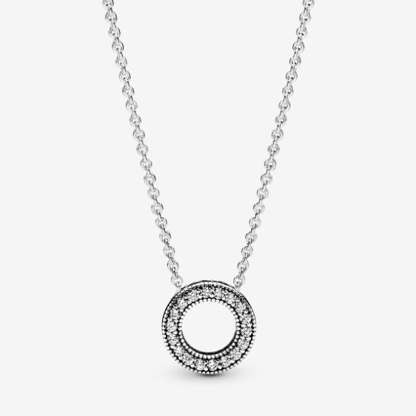Logo Pandora România Pave Circle Collier Colier Argint Sterling
