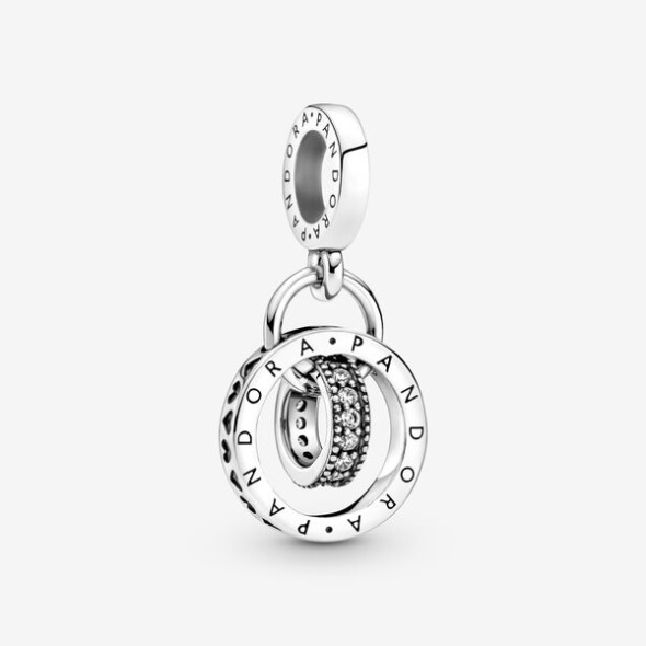 Pandora România Logo Circles Dangle Charm