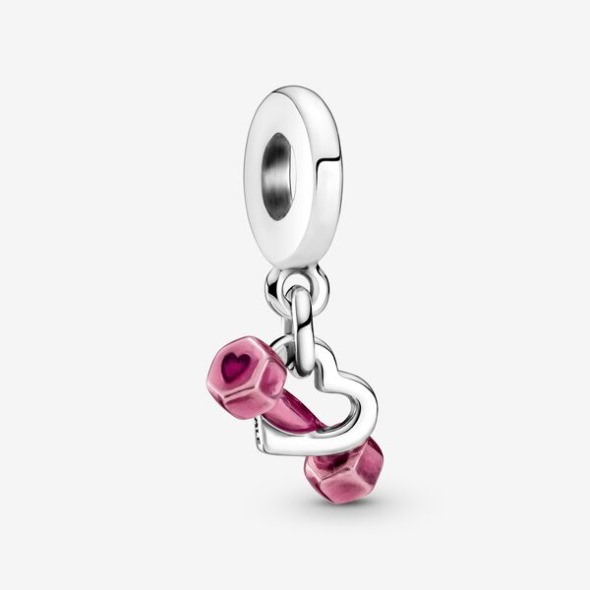 Dumbbell Heart Dangle Charm Pandora România