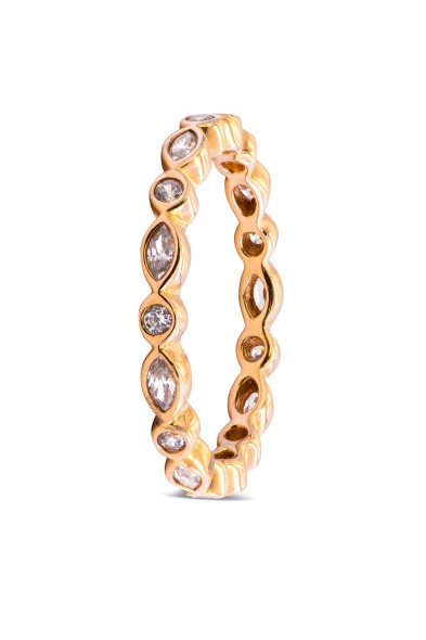 Pandora România Alluring Brilliant Marquise Ring Clear Cz 14k Gold Charm