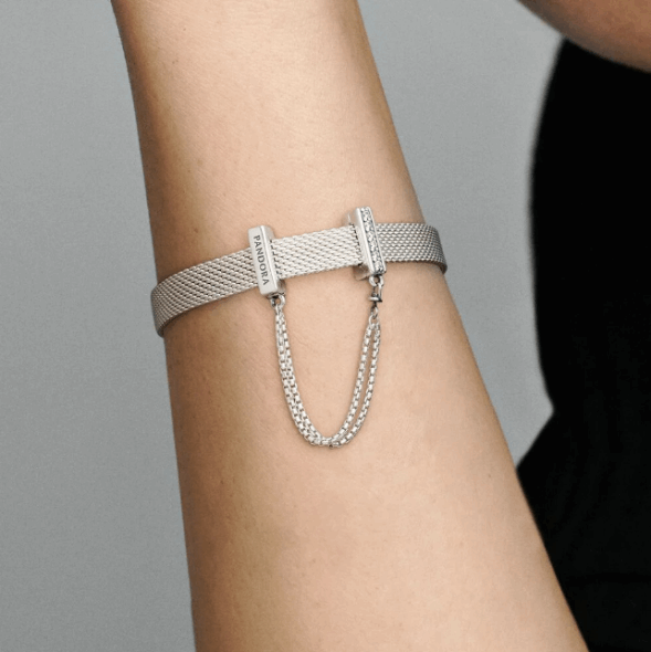 Lant De Siguranta Pandora Romania Din Argint Sterling Cu Zirconiu Transparent