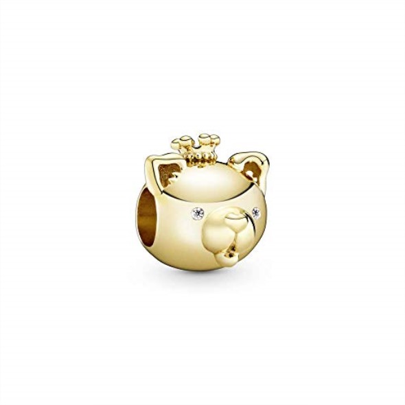 Charm Pandora România Gold With Cubic Zirconia Strălucitor Câine