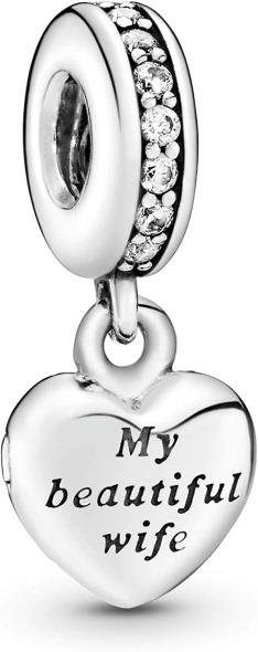 Bijuterii Pandora România My Beautiful Wife Dangle Breloc Cu Zirconiu în Argint Sterling