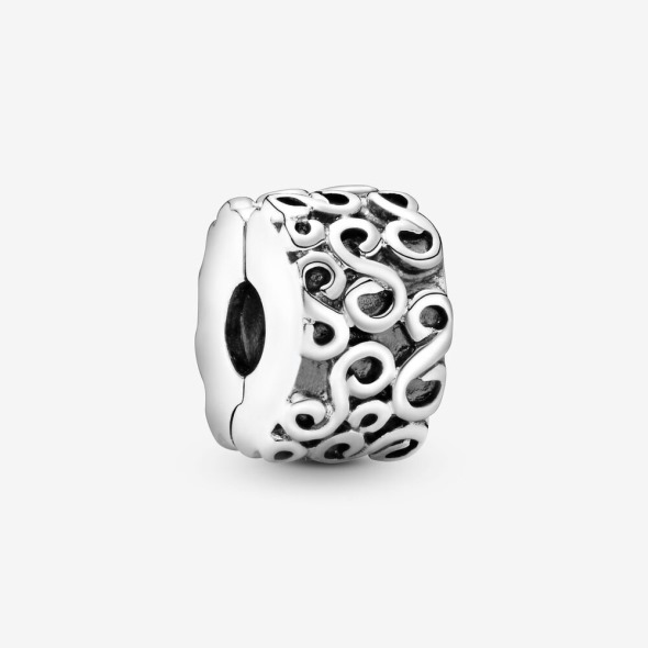 Clip De Argint Sterling Pandora România Swirl Charm Clip